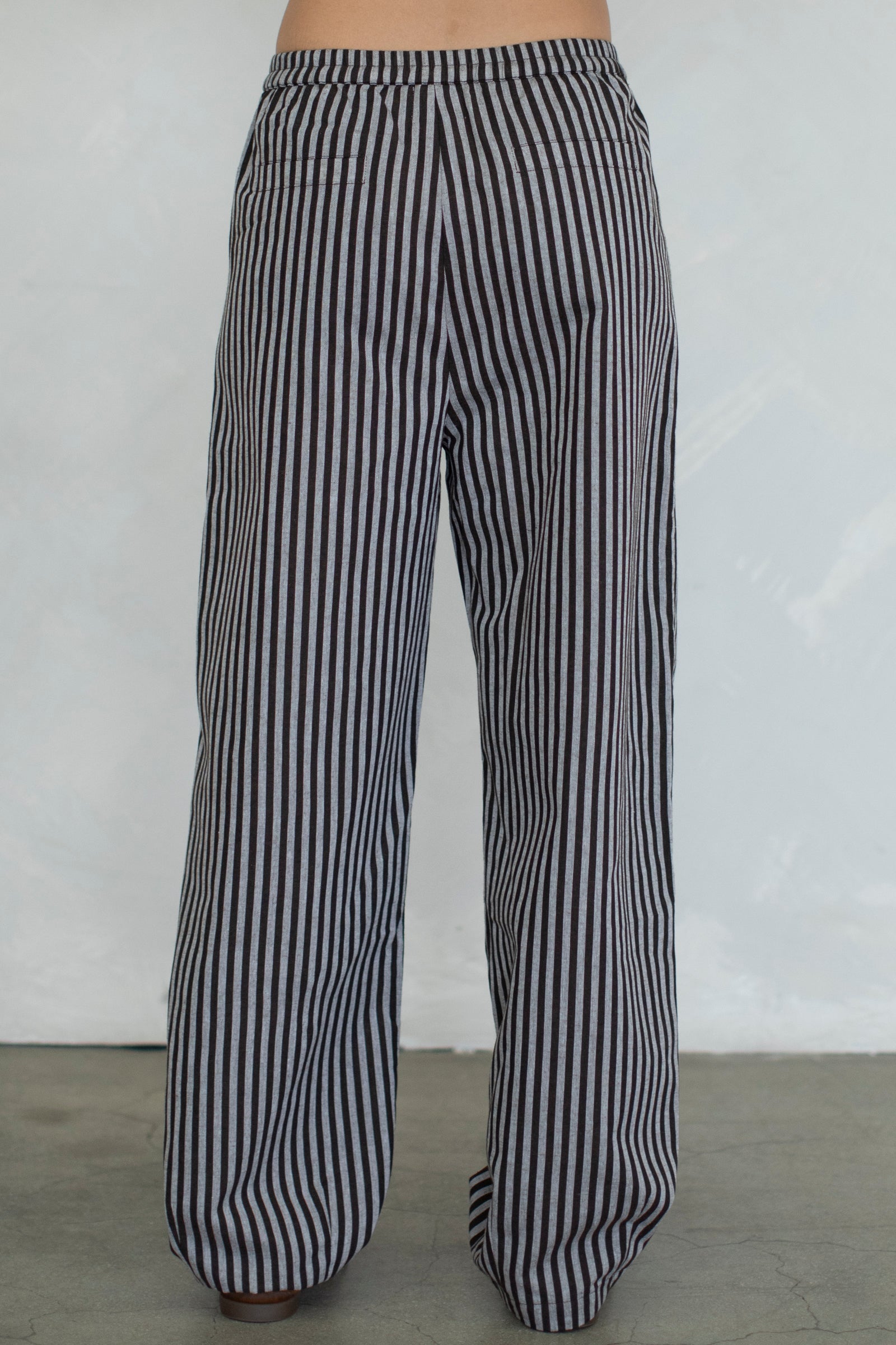 Leighton Stripe Pants in Chocolate