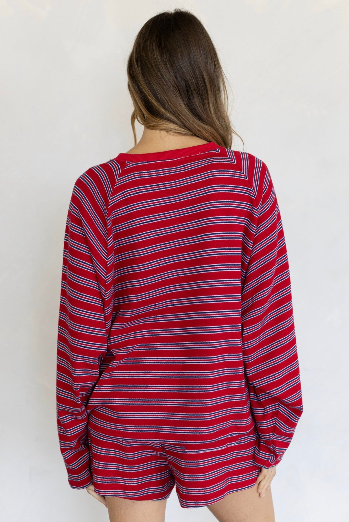 Elise Striped Lounge Set in Poppy