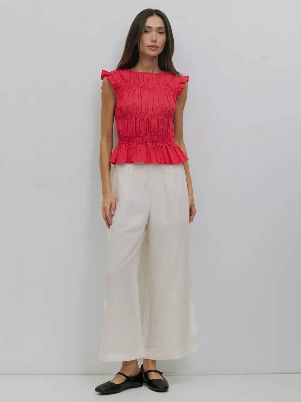 Jane Smocked Ruffle Top