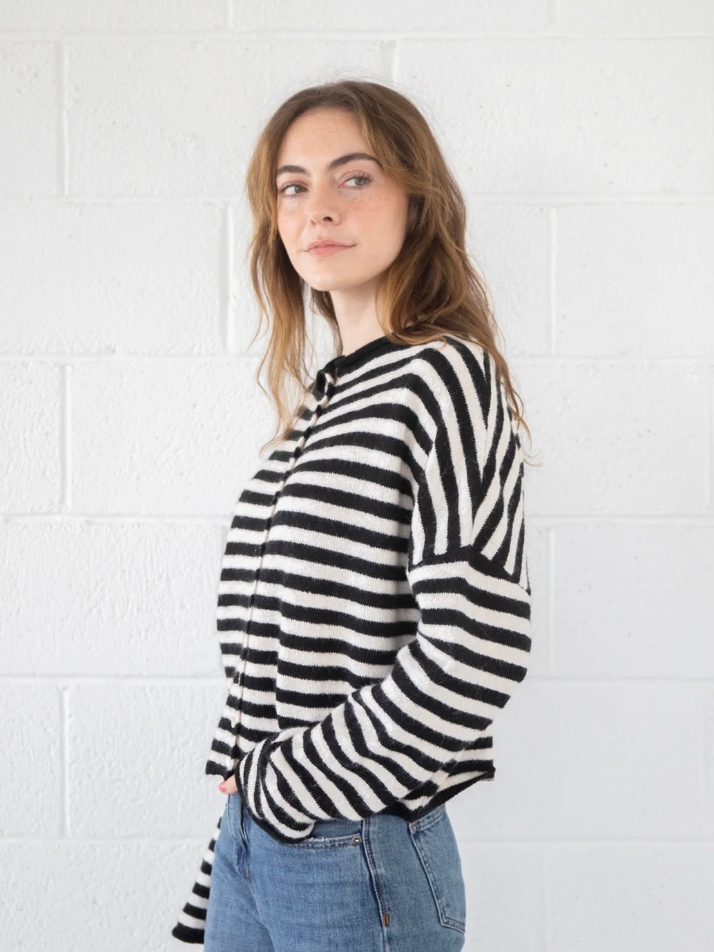 Maisie Sweater in Black+Cream
