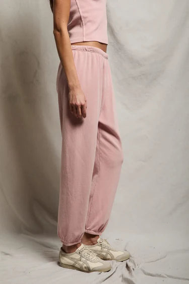 Johnny French Terry Jogger in Vintage Pink