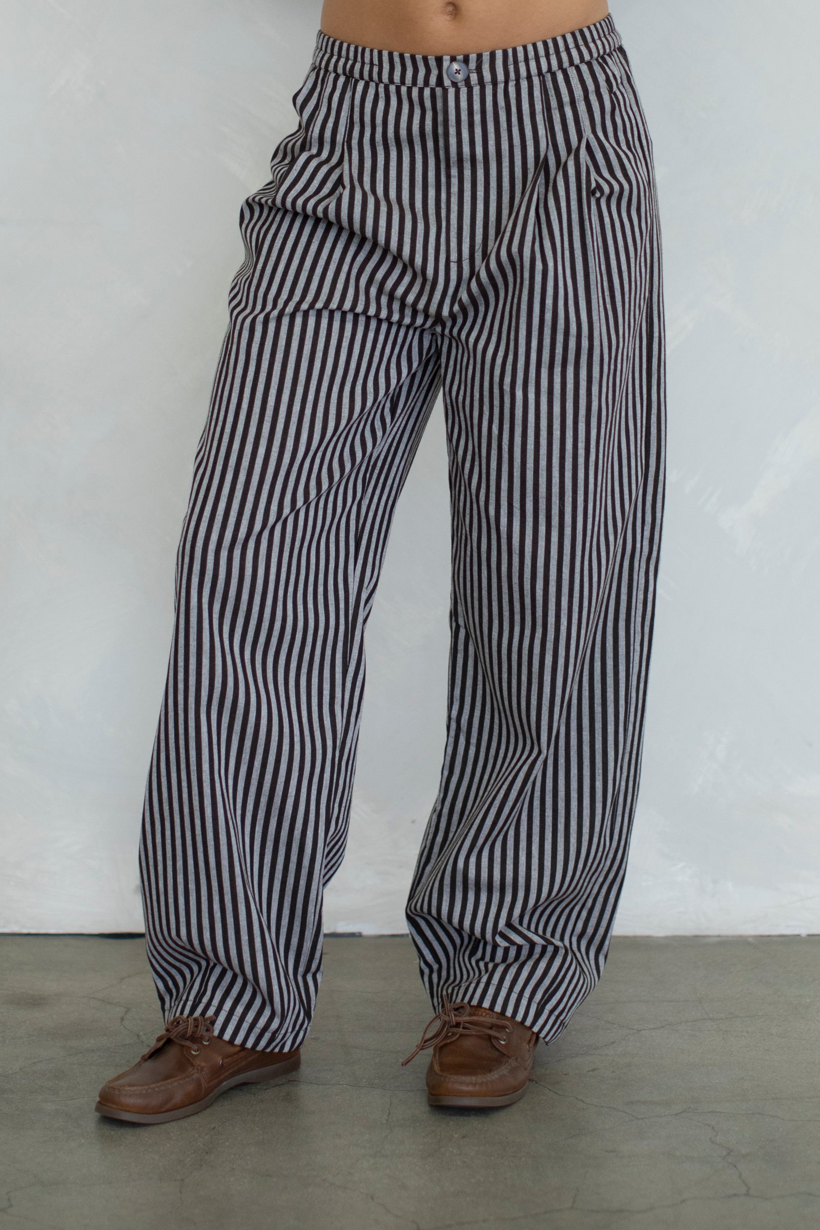 Leighton Stripe Pants in Chocolate