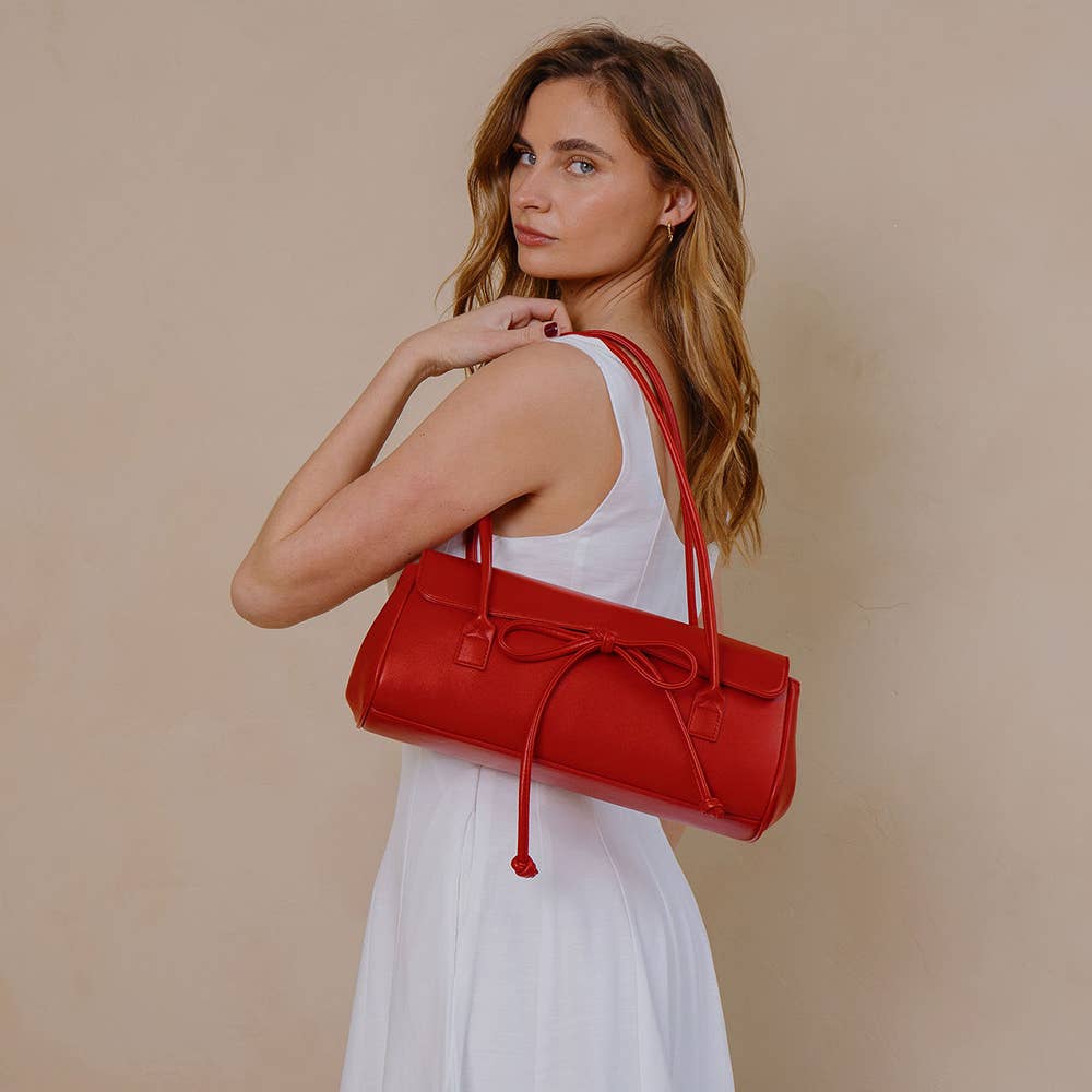 Bowie Red Recycled Vegan Shoulder Bag