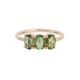 Green Sapphire Olive Equilibrium Ring