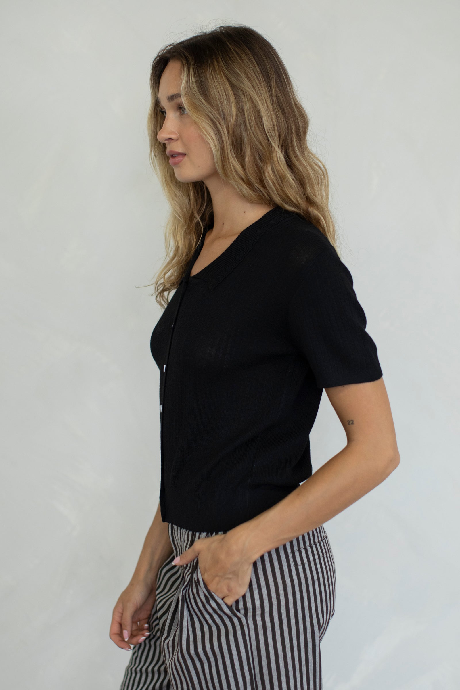 Reese Knit Top in Black