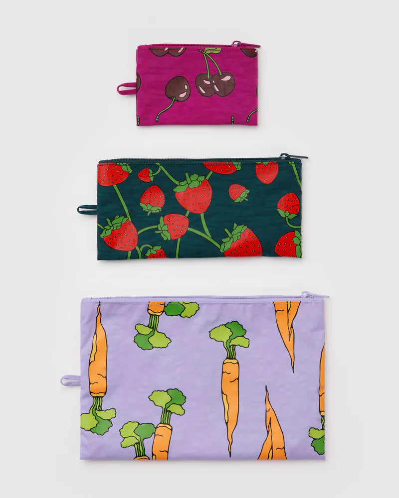 Flat Pouch Set in Carrots & Berries