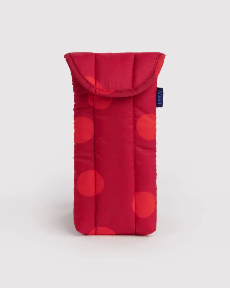 Puffy Glasses Sleeve in Red Polka Dot