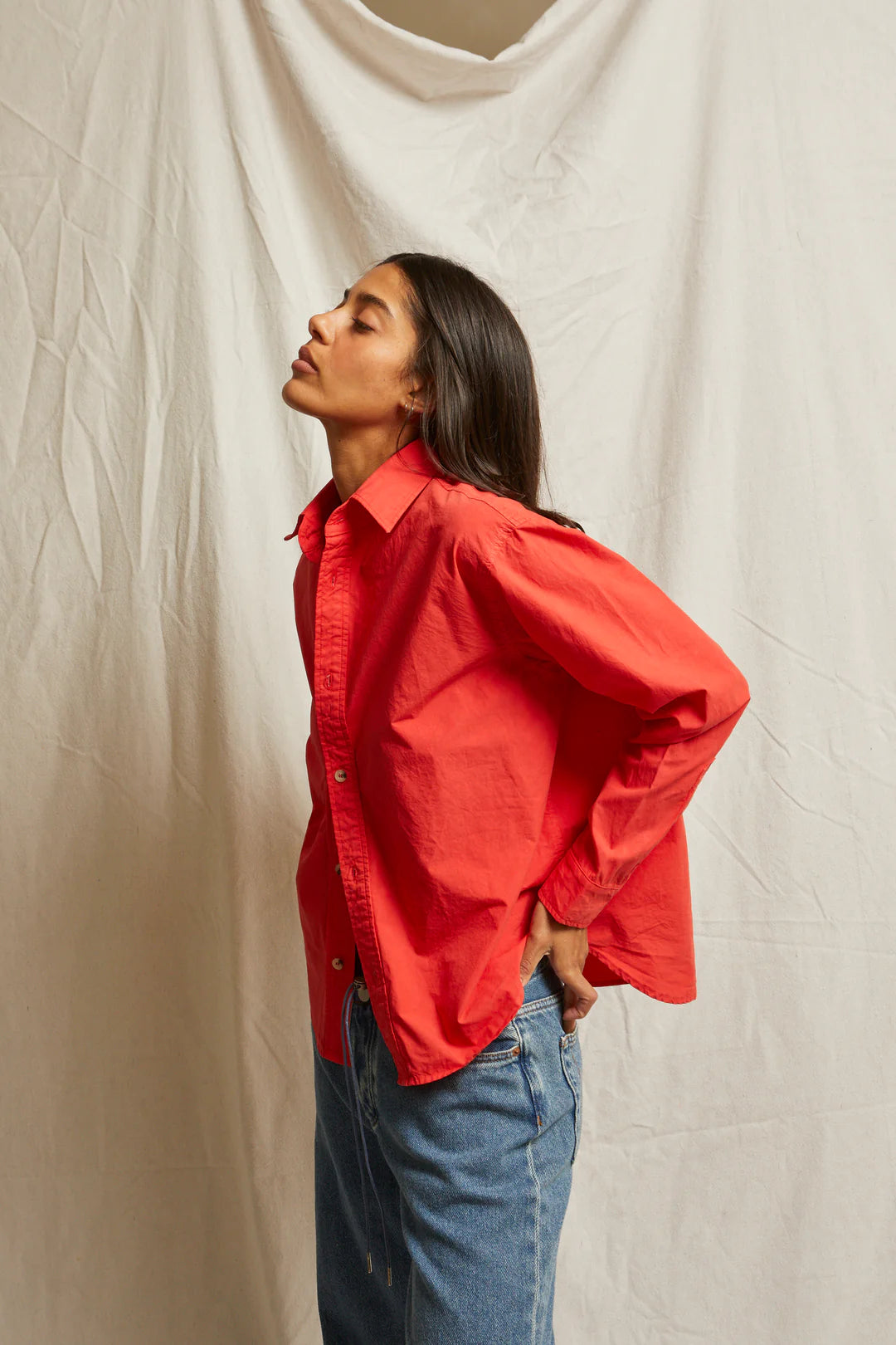 James Poplin Cotton Button Down