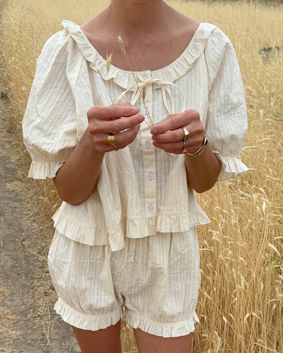 Romeo Set in Cream Eyelet