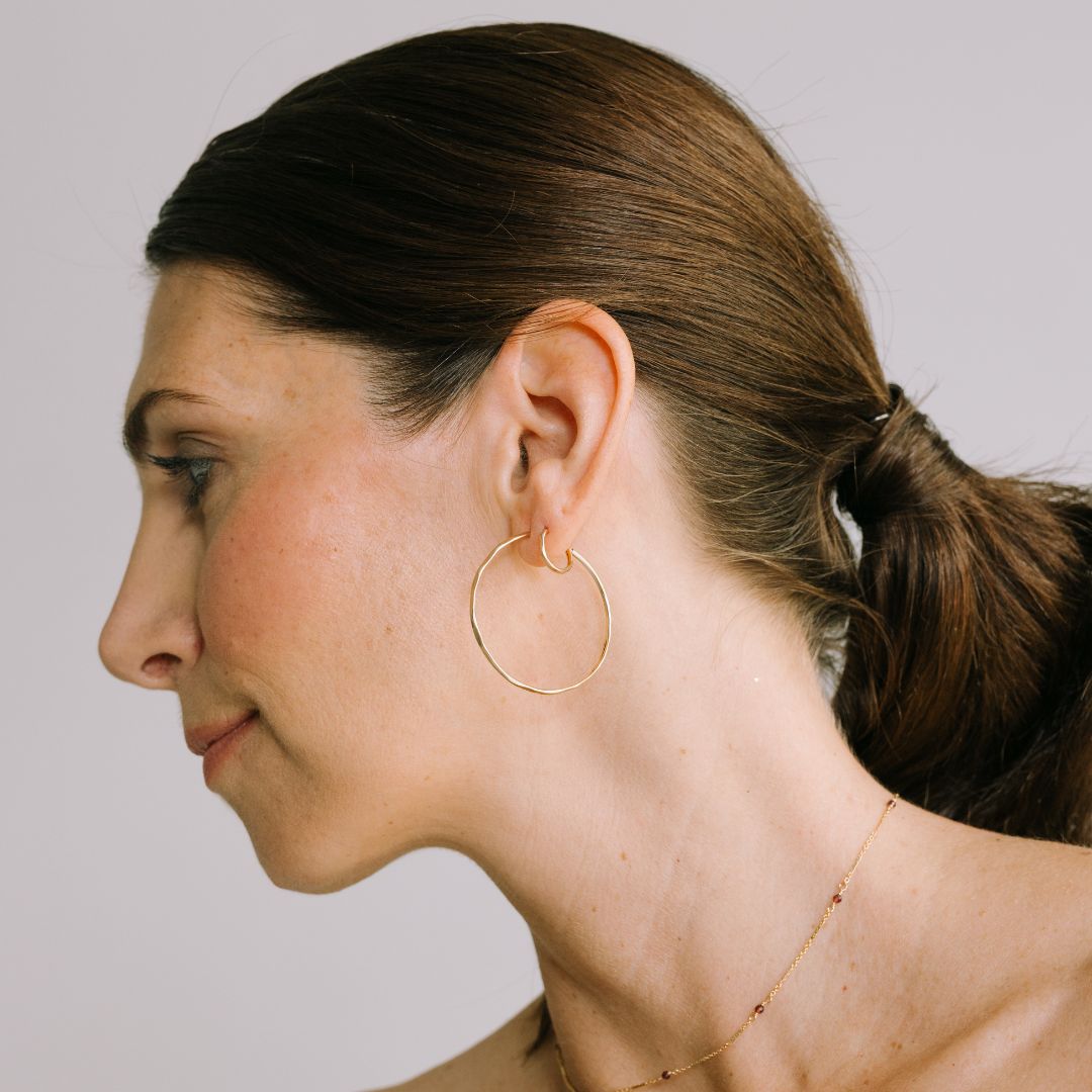 Nina Hammered Hoop Earrings