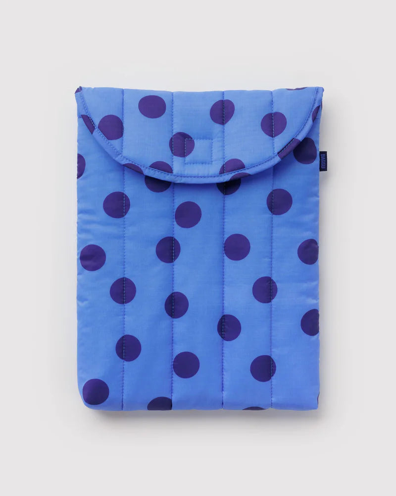 Puffy Laptop Sleeve 13”/14” Blue Polka Dot