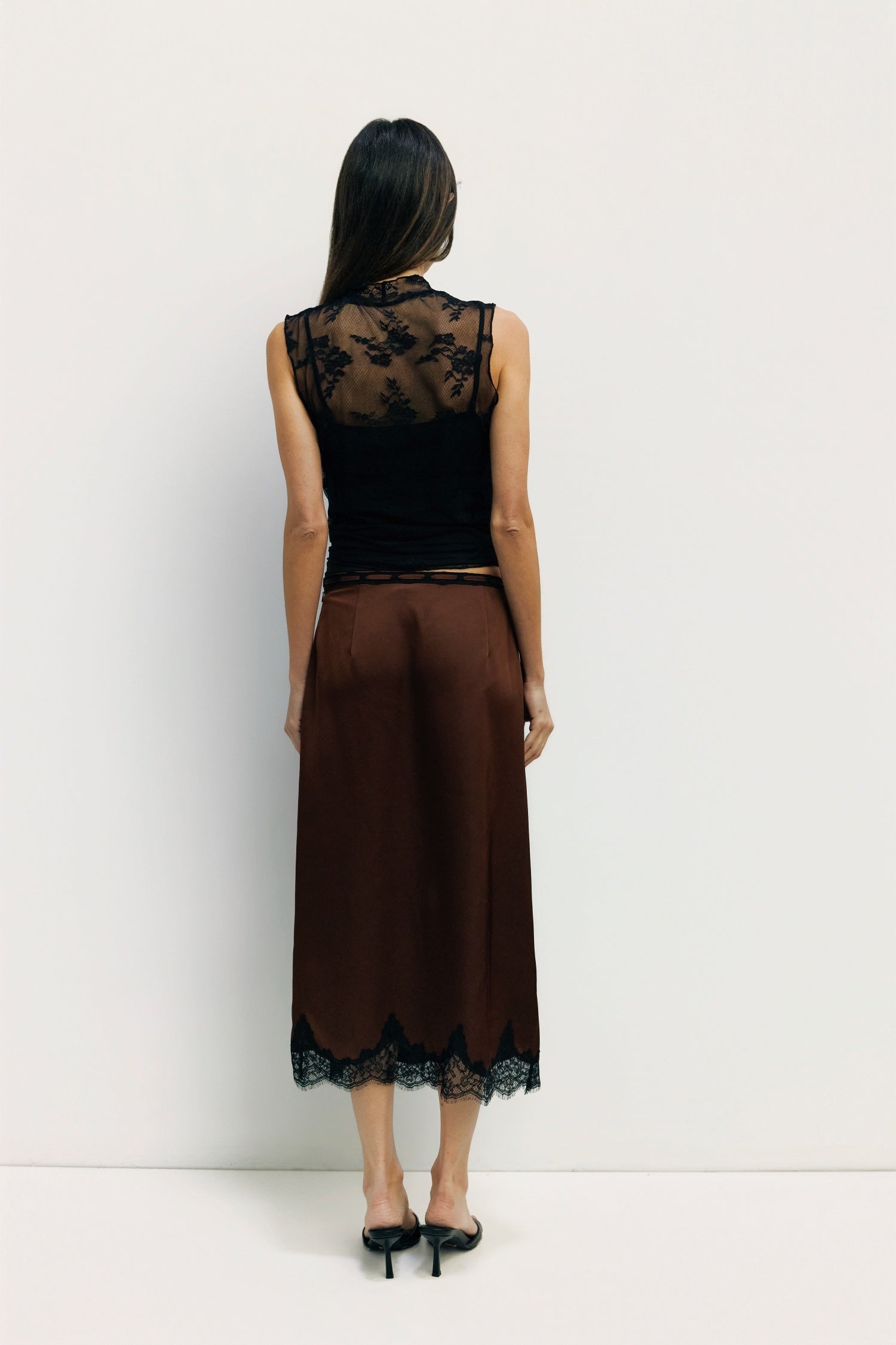 Iona Midi Skirt in Chocolate