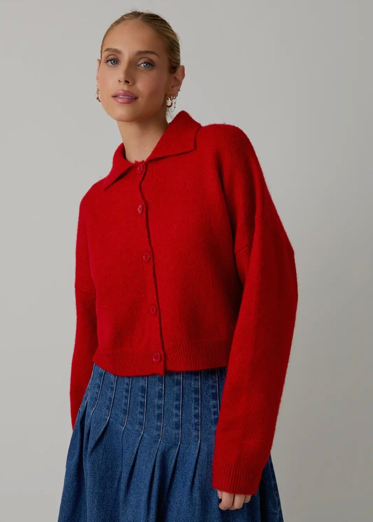 Parker Cardigan in Cherry