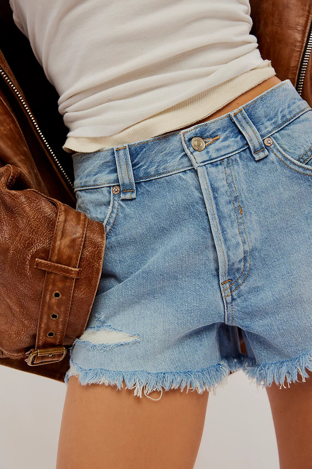 Now or Never Denim Shorts in Moon Child