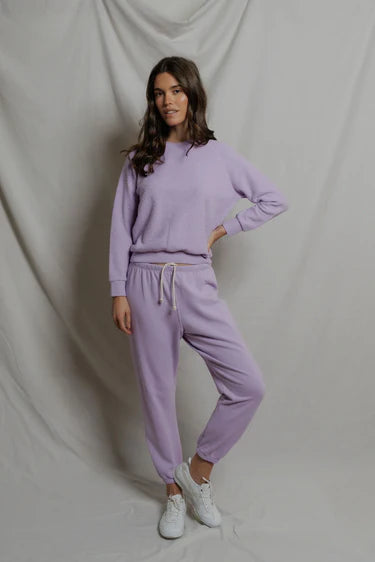 Ziggy Reverse Fleece Crewneck Sweatshirt in Ultraviolet