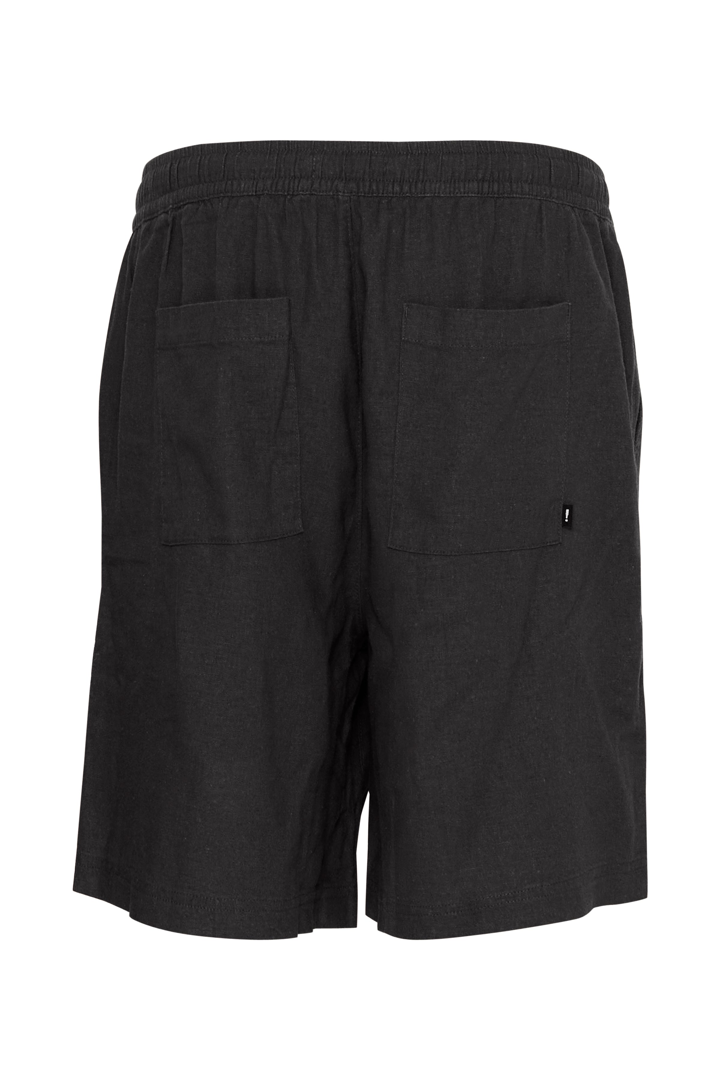 Allan Elas Linen Drawstring Shorts in Black