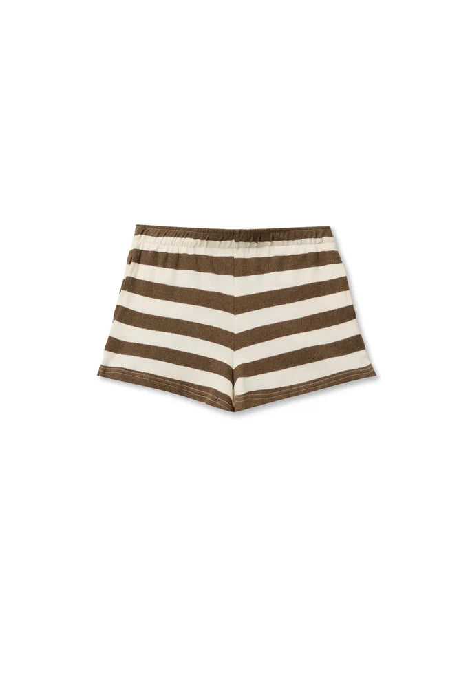 Liz Stripe Short in Mocha Natural Stripe