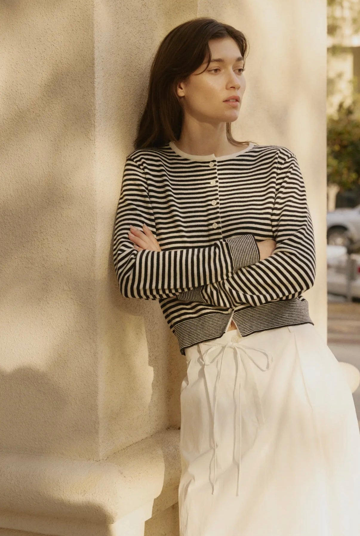 Ruby Cardigan in Ivory+Black