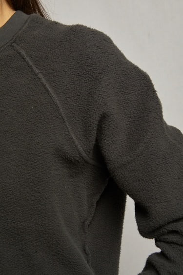 Ziggy Reverse Fleece Crewneck Sweatshirt in Vintage Black