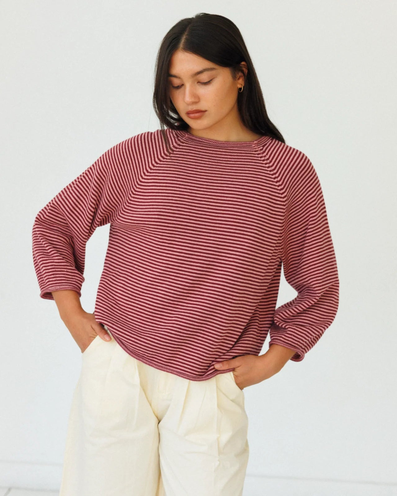 Jeanie Sweater in Berry Stripe