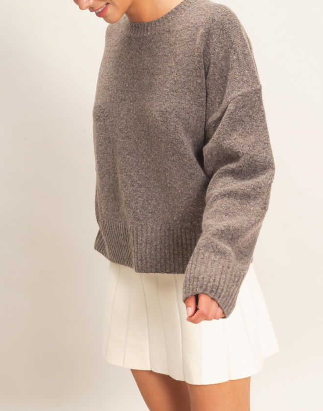 Charlie Crewneck Sweater in Driftwood