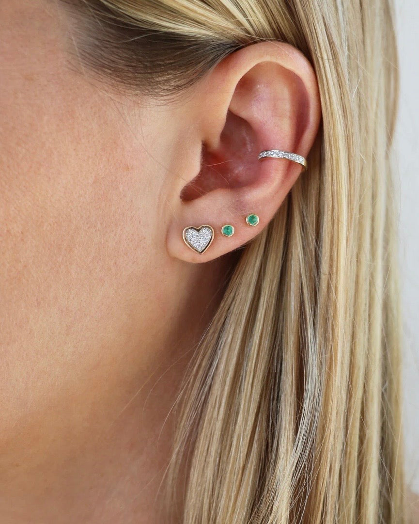 Emerald Bezel Set Studs