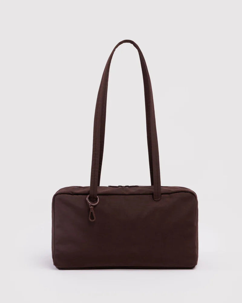 Nylon Bowler Bag in Coffee
