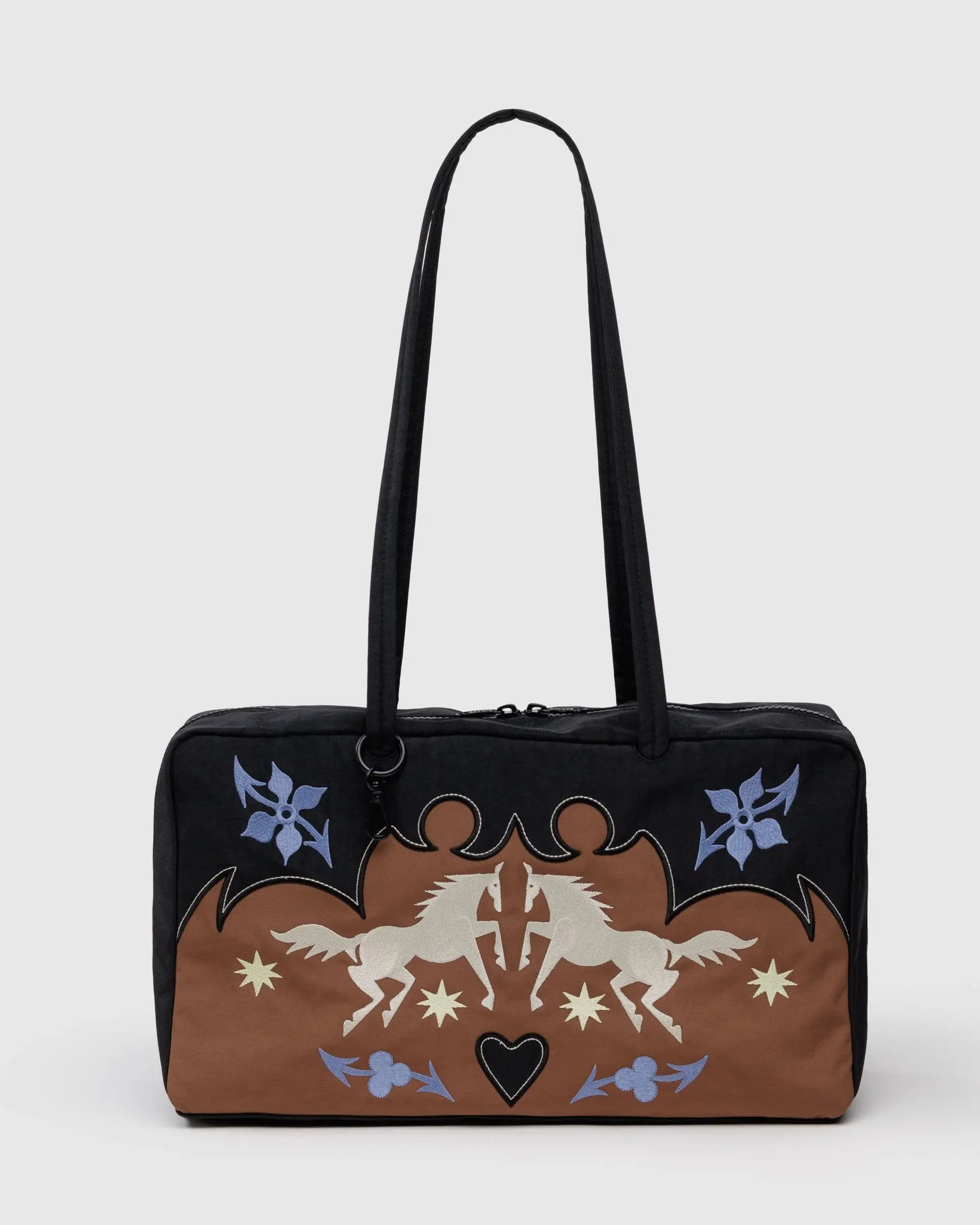 Medium Bowler Bag in Western Appliqué
