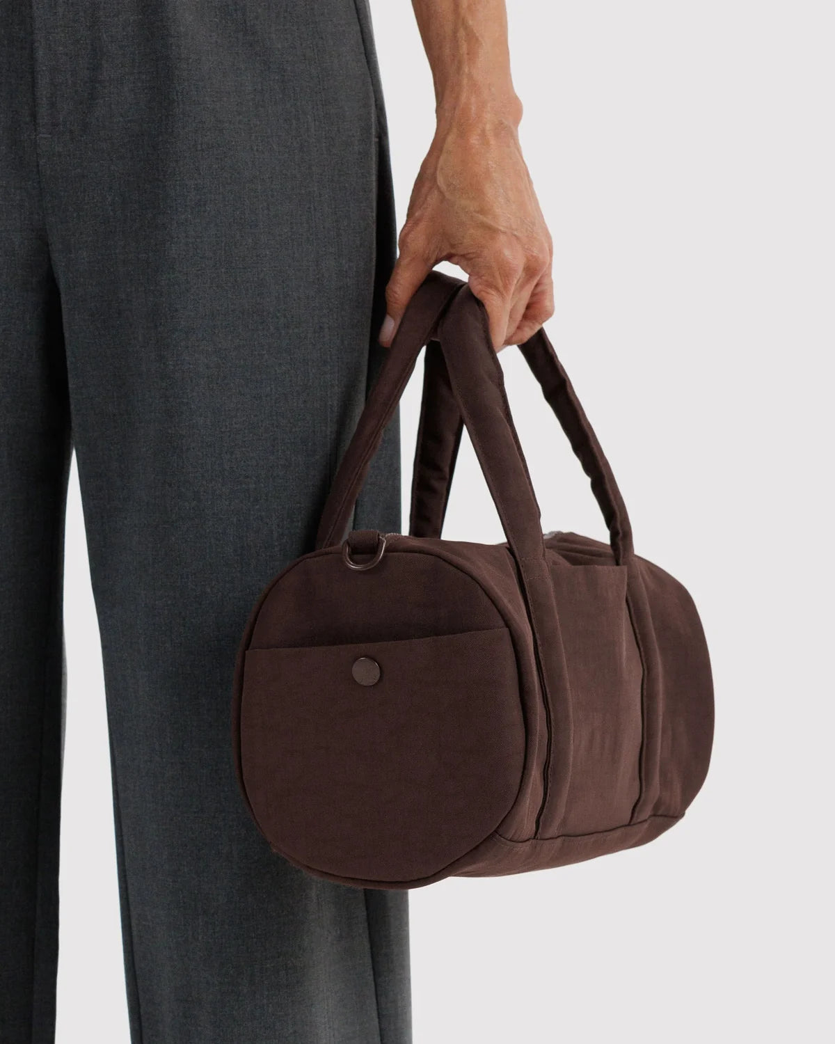 Nylon Duffle Bag in Coffee