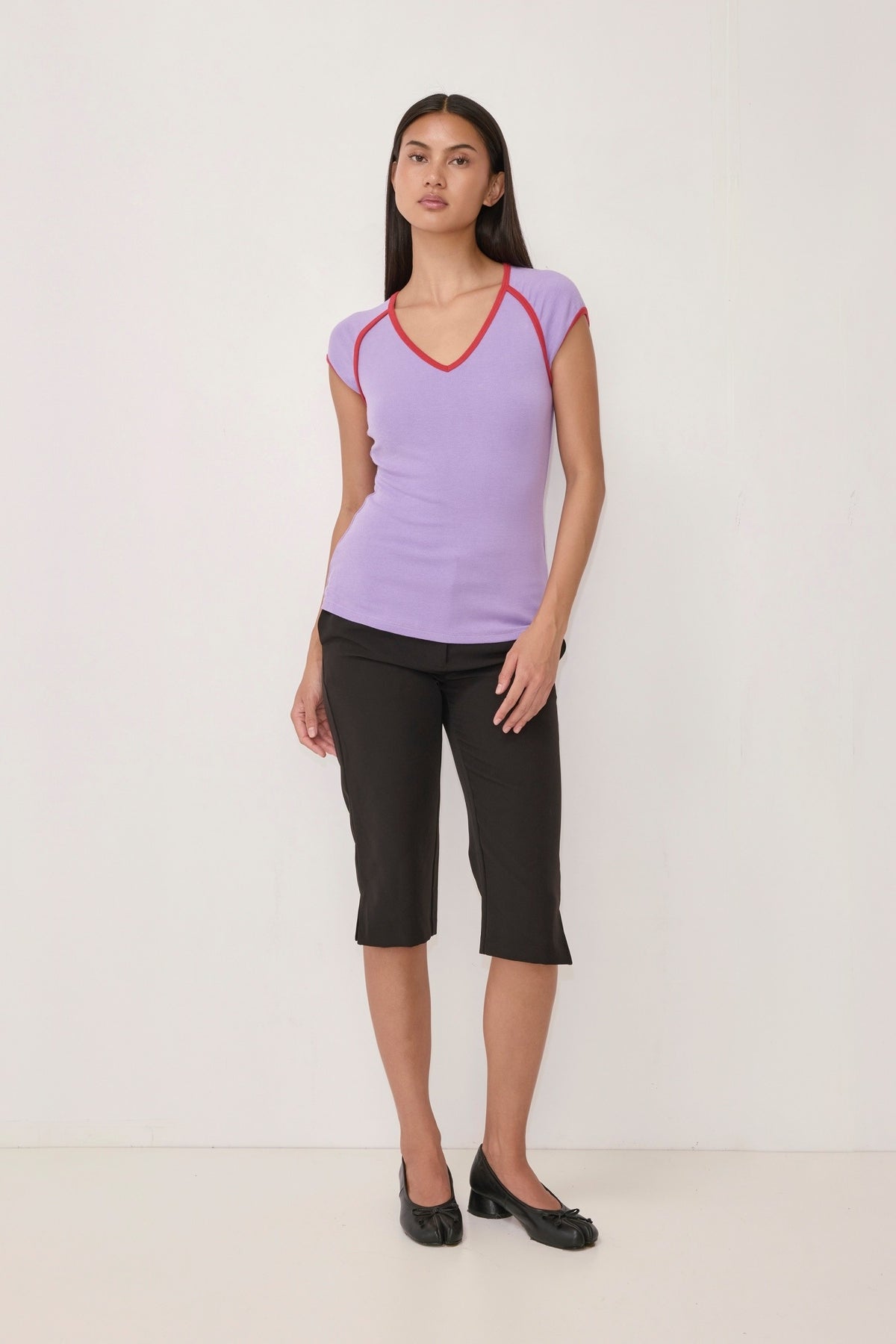 Greta Retro Tee in Violet