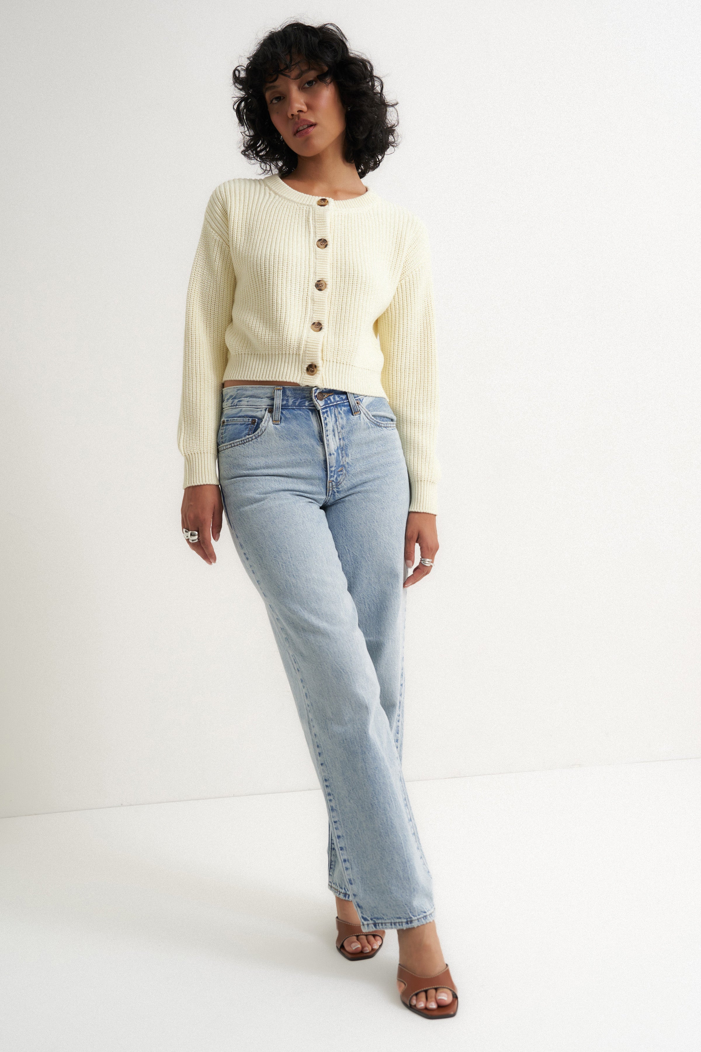 The Crop Cardi - Creme