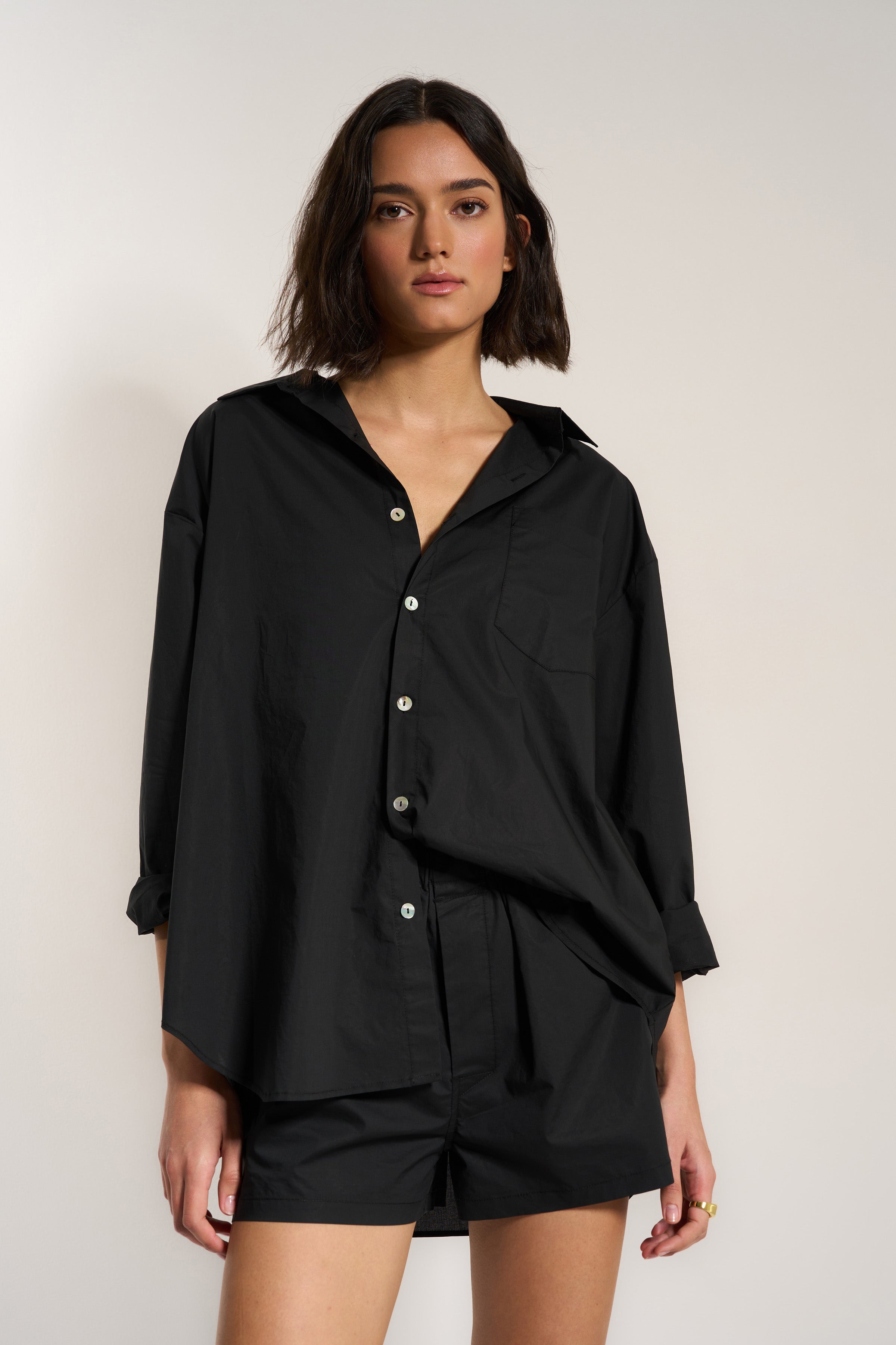 The Poplin Button Down - Black