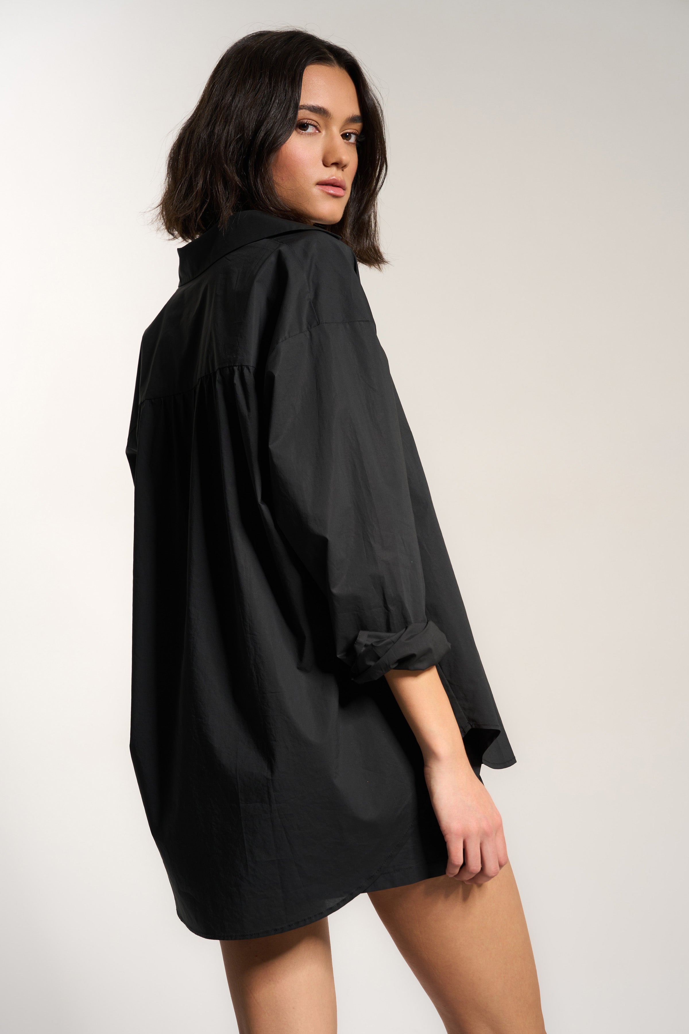 The Poplin Button Down - Black