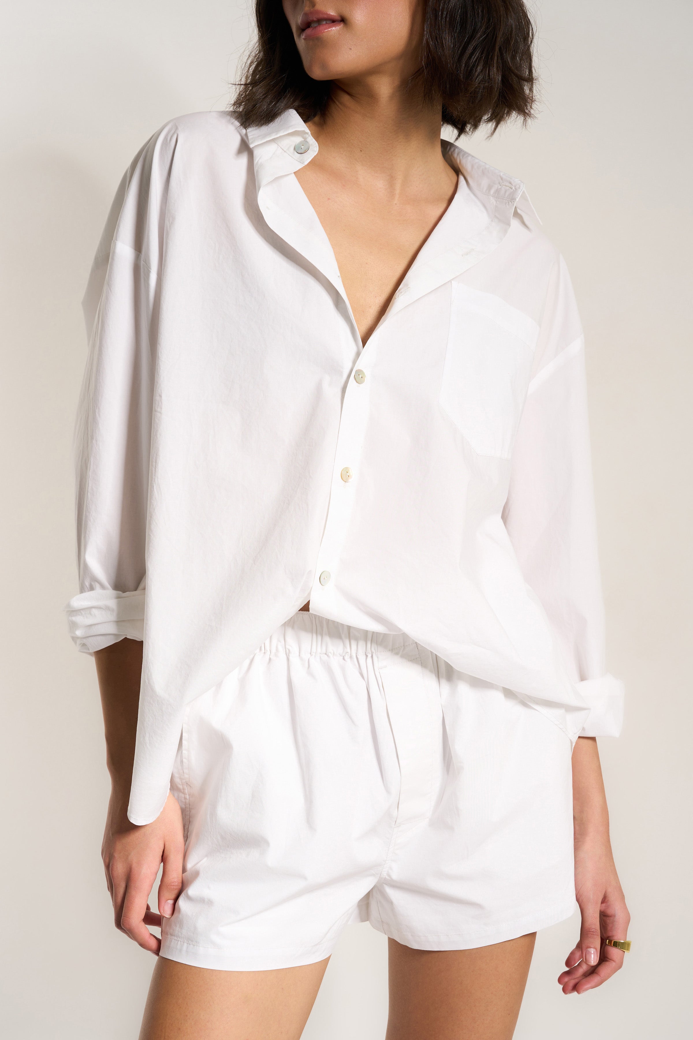 The Poplin Boxer Short - White