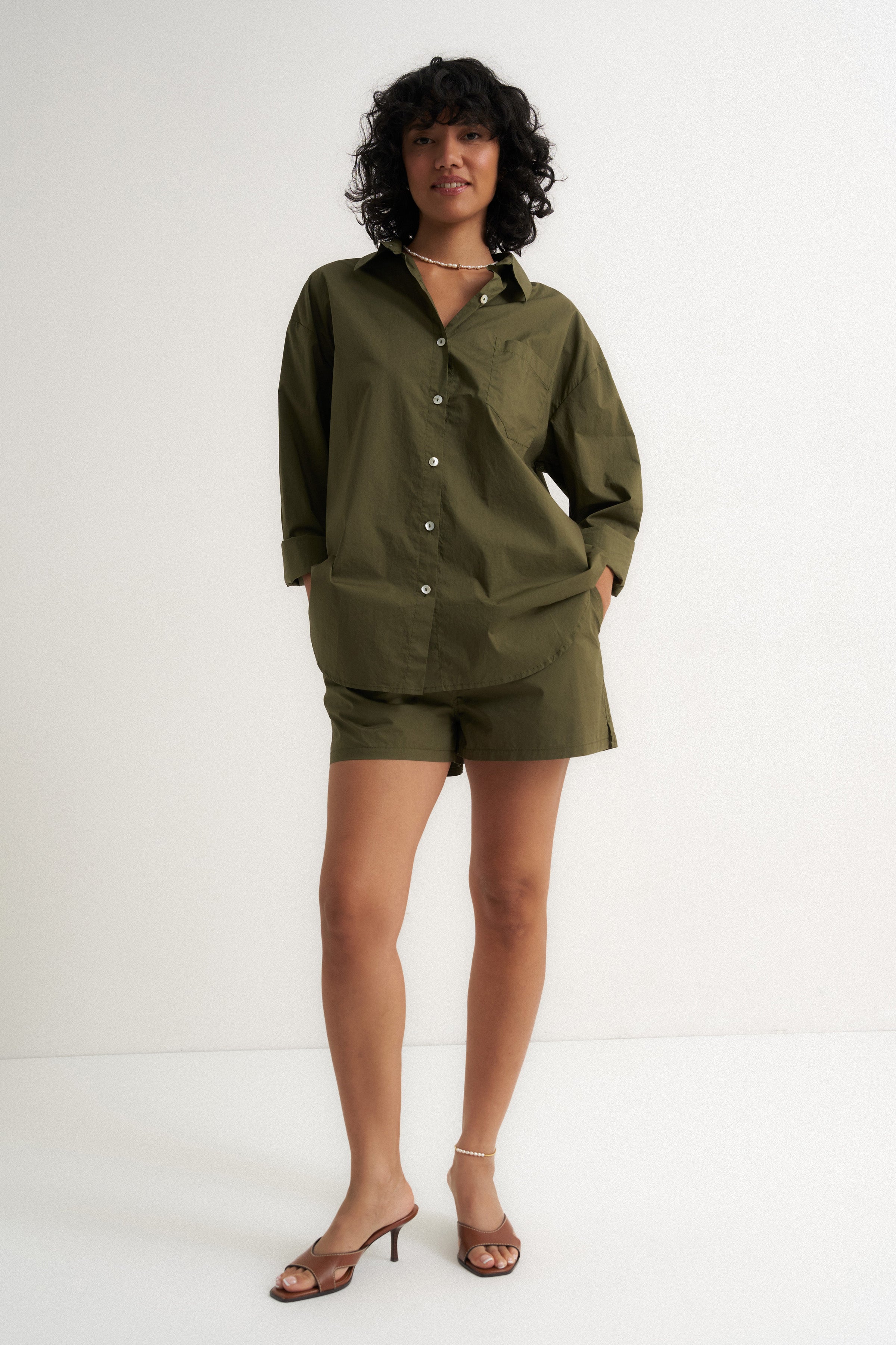 The Poplin Button Down - Olive