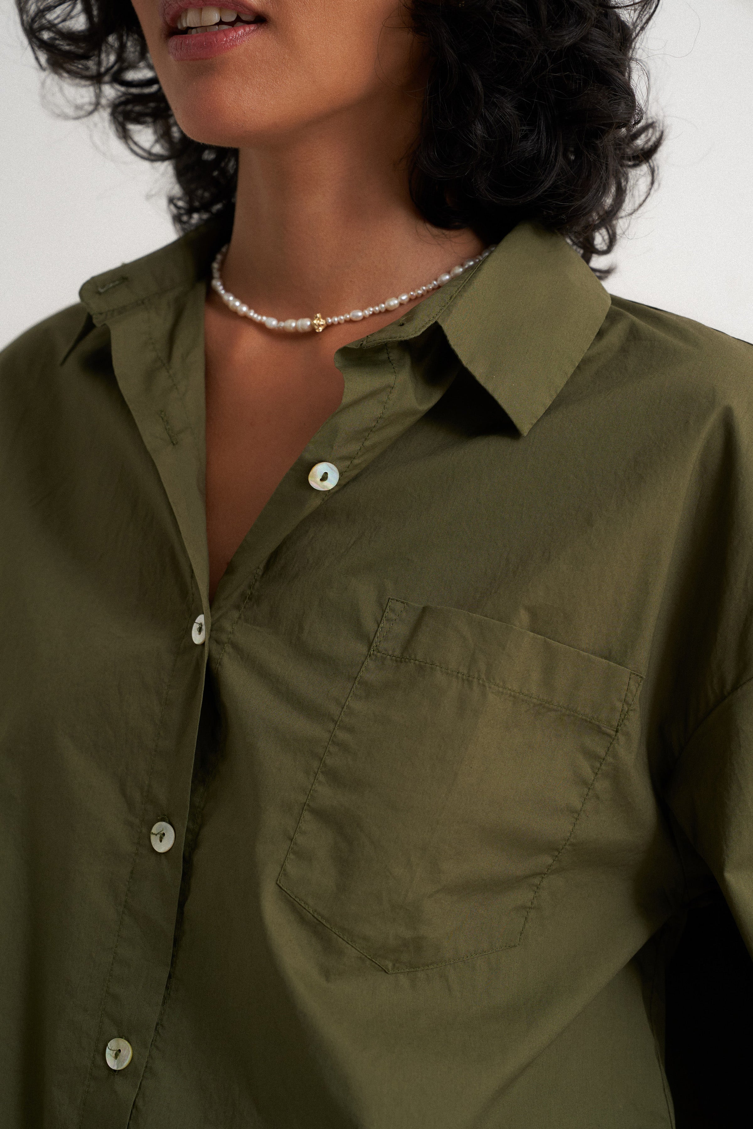 The Poplin Button Down - Olive