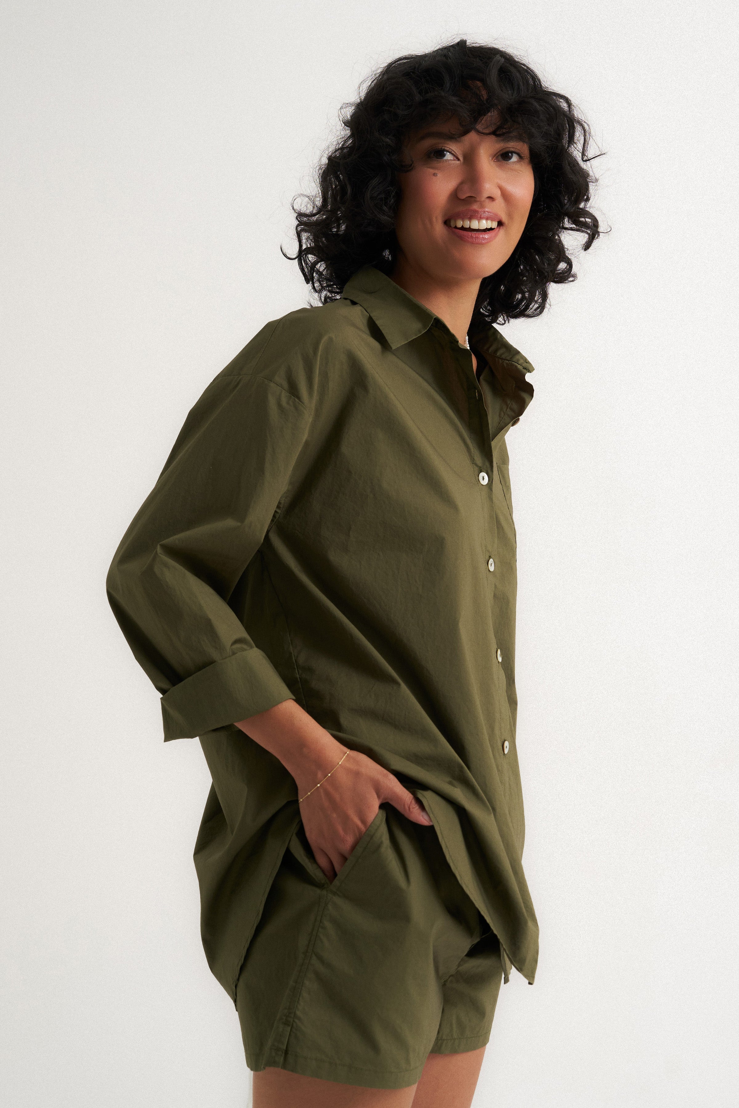 The Poplin Button Down - Olive