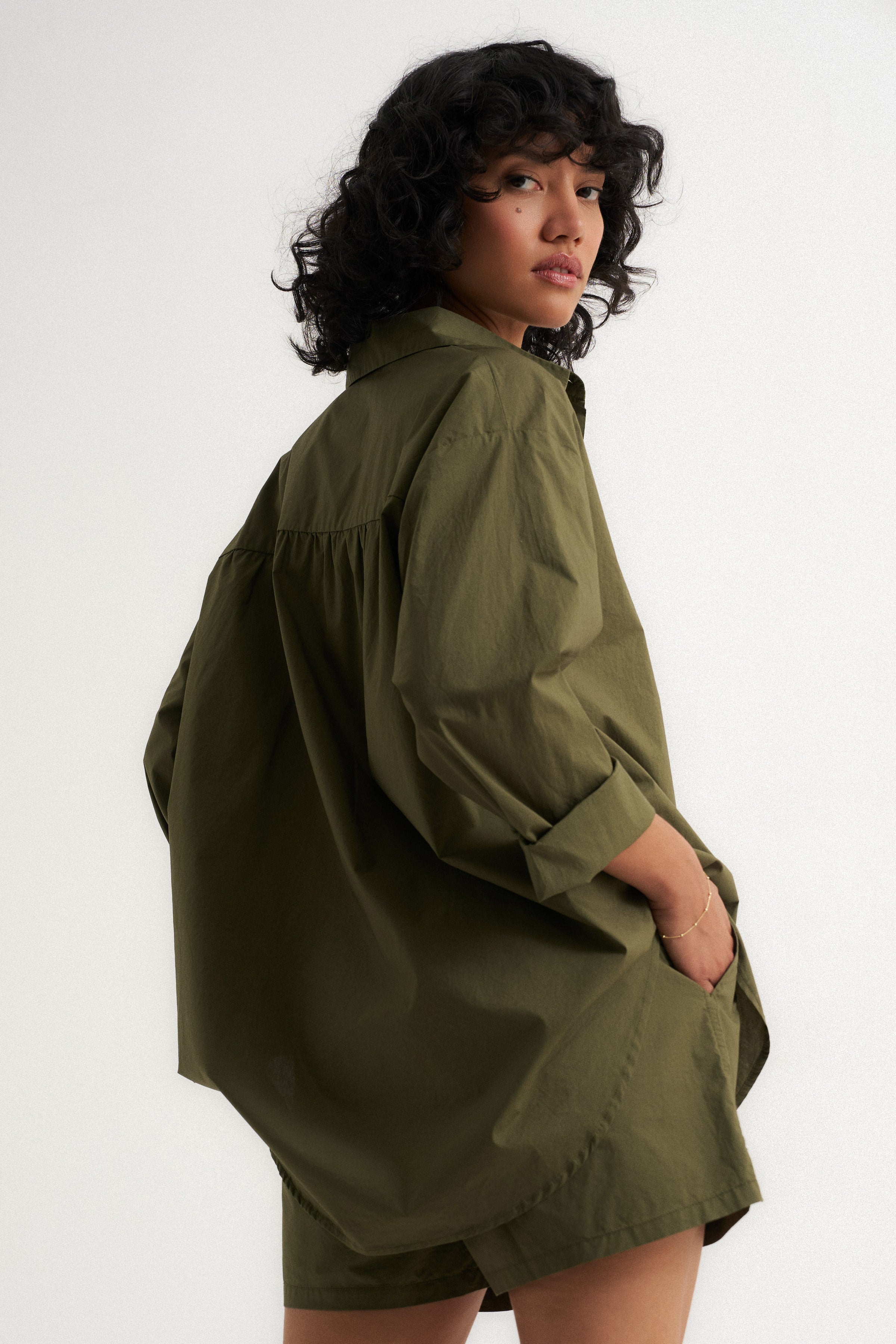 The Poplin Button Down - Olive
