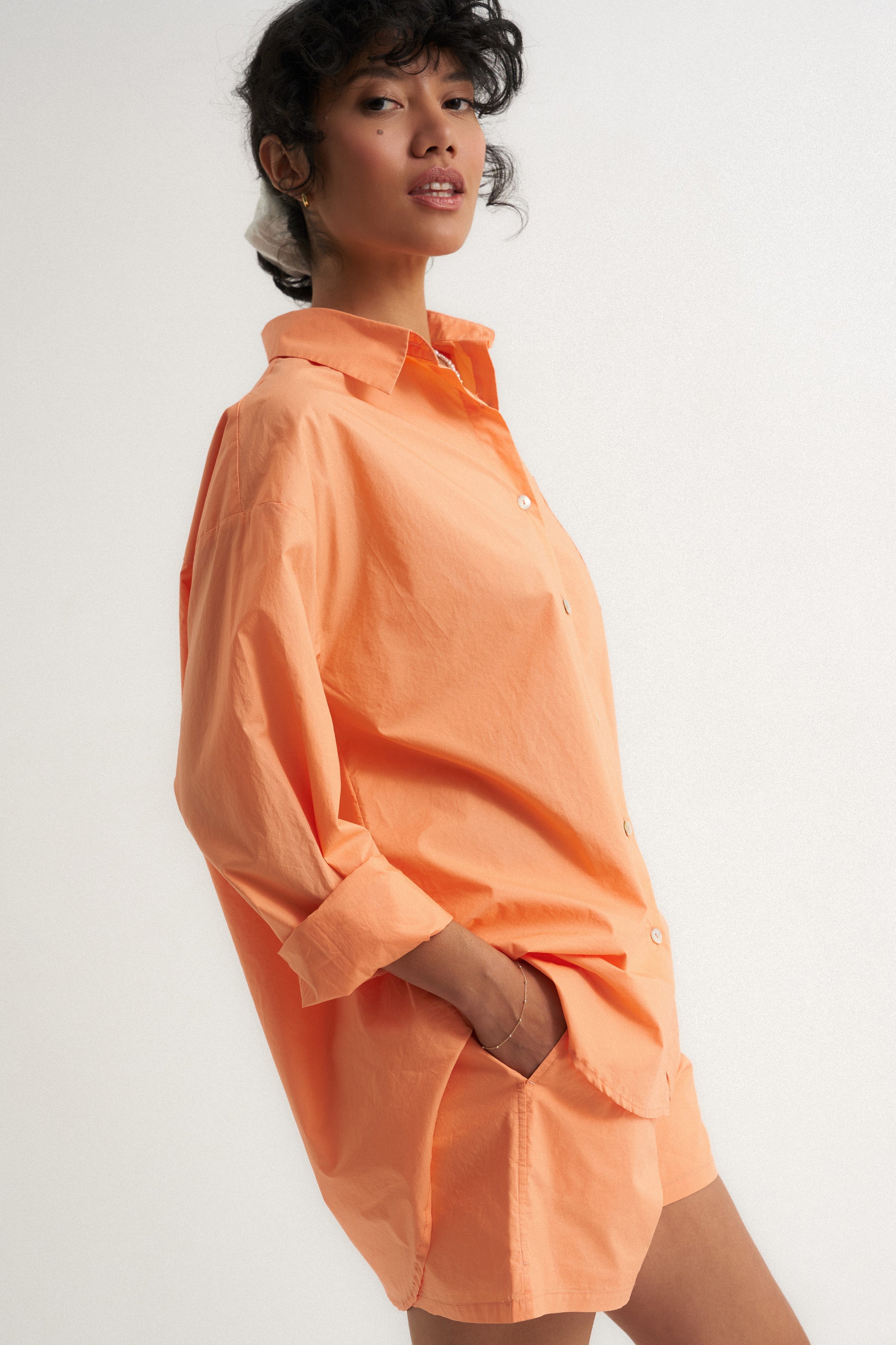 The Poplin Button Down - Peach