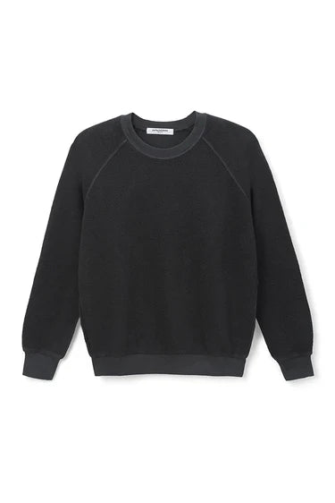 Ziggy Reverse Fleece Crewneck Sweatshirt in Vintage Black