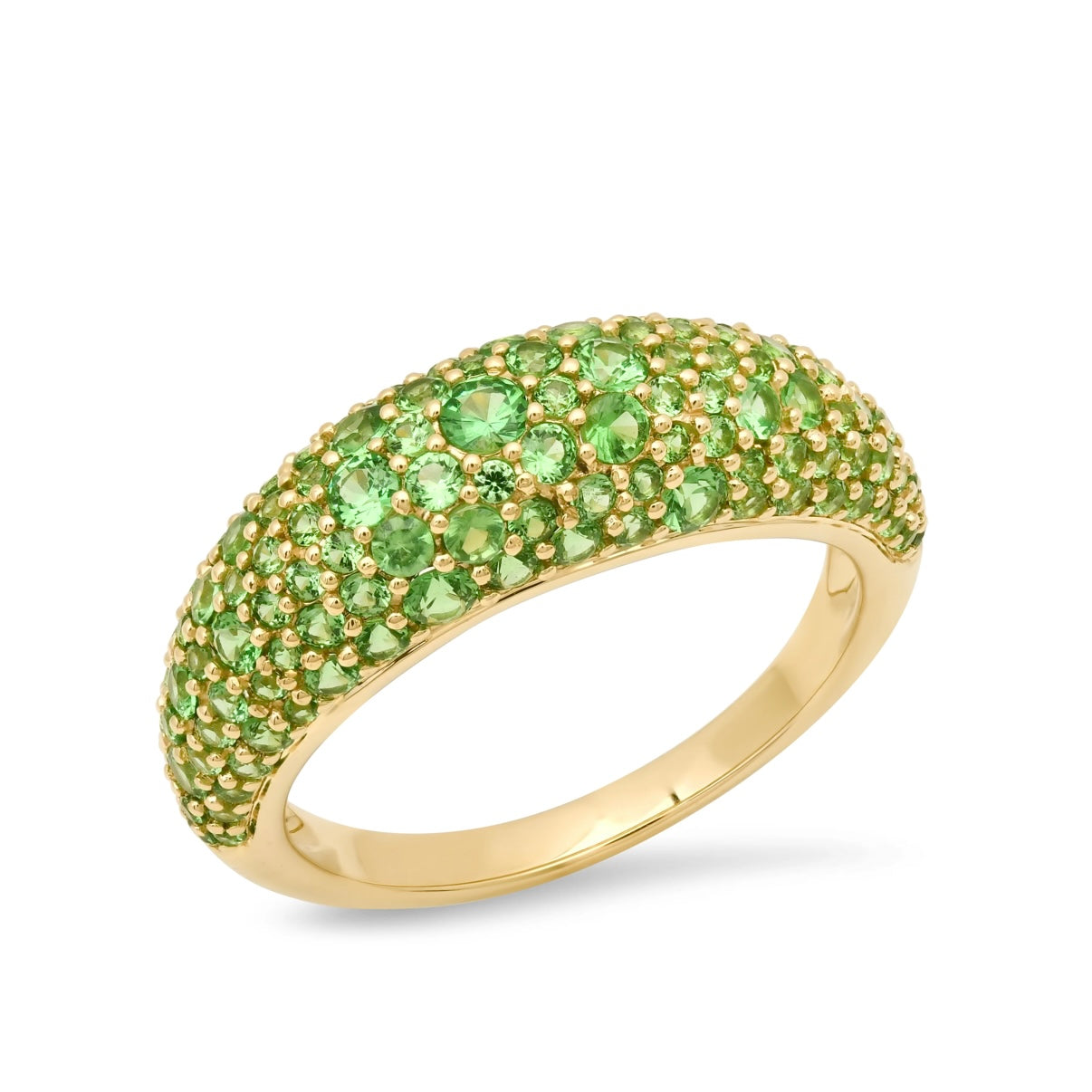 Tsavorite Crescent Domed Ring