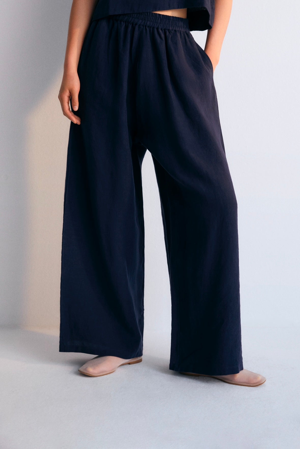 Hera Palazzo Pants in Navy