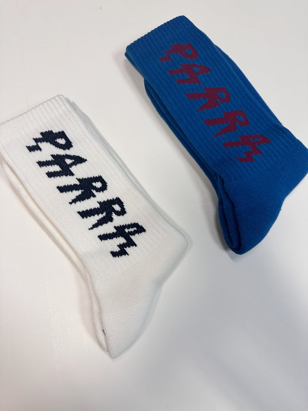 Shocker Logo Crew Socks in Blue