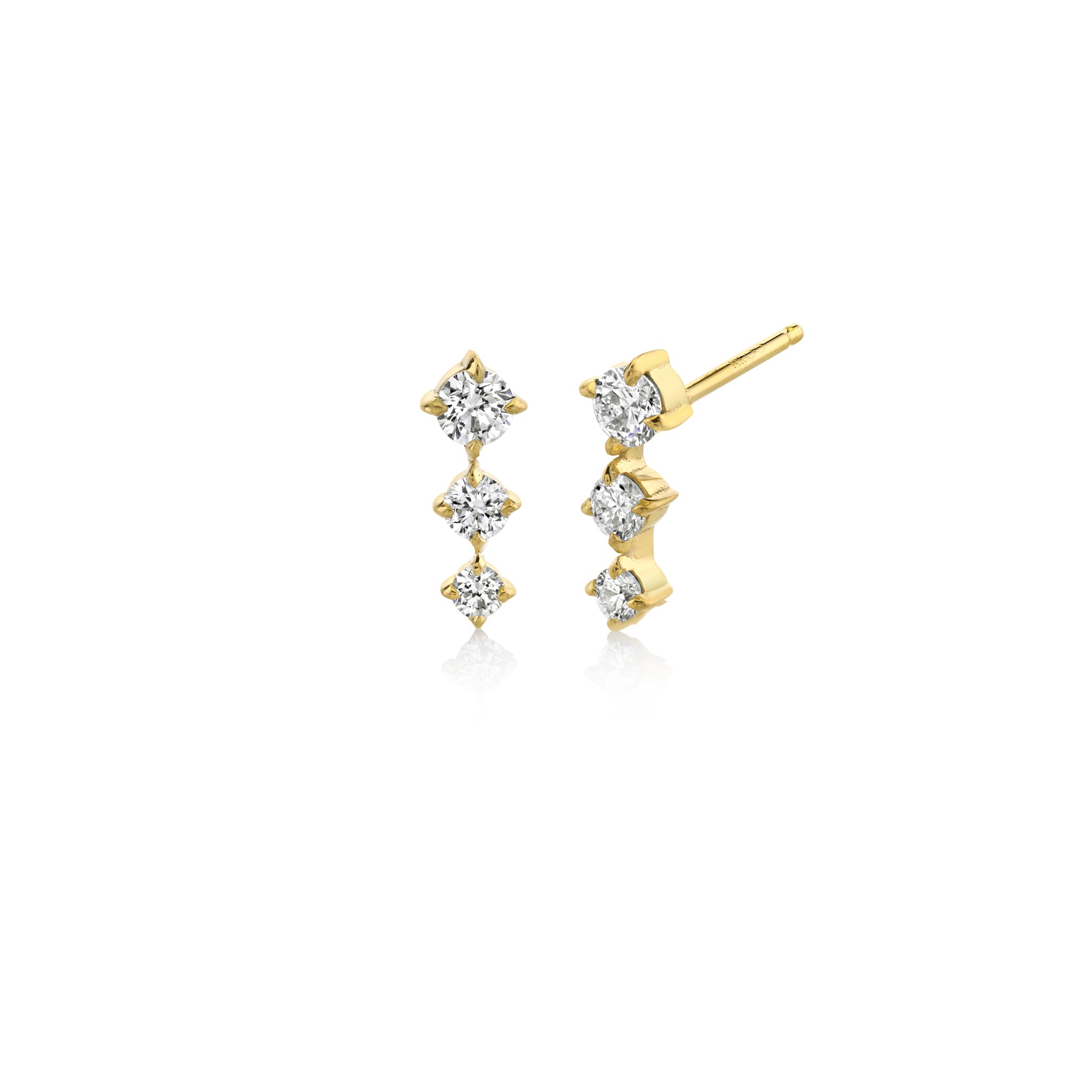 Mini Triple 3 Diamond Stud