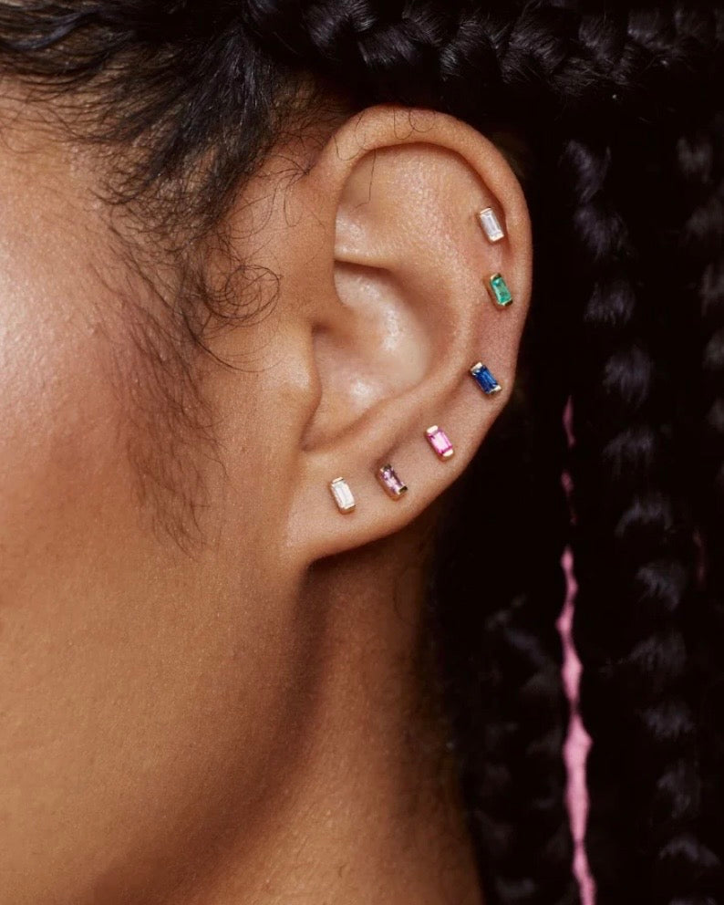 Diamond Baguette Studs