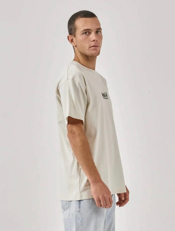 Thrills Workwear Embro Box Fit Tee in Heritage White