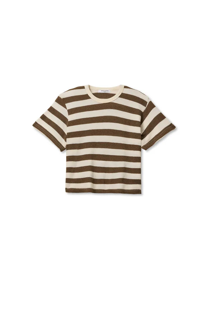 Lainey Rugby Tee in Mocha Natural Stripe