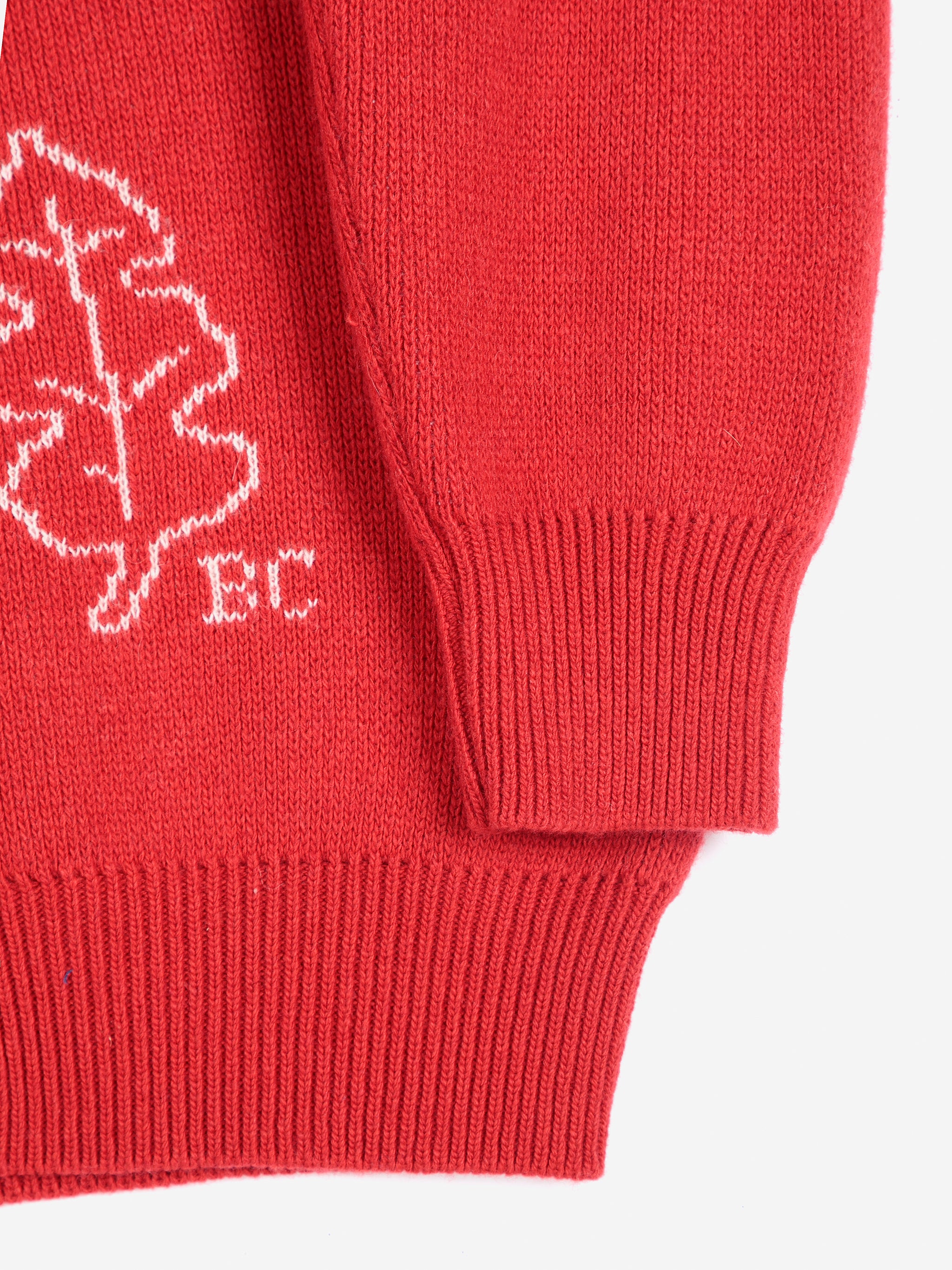 Forest Scene Wool Blend Polo Cardigan