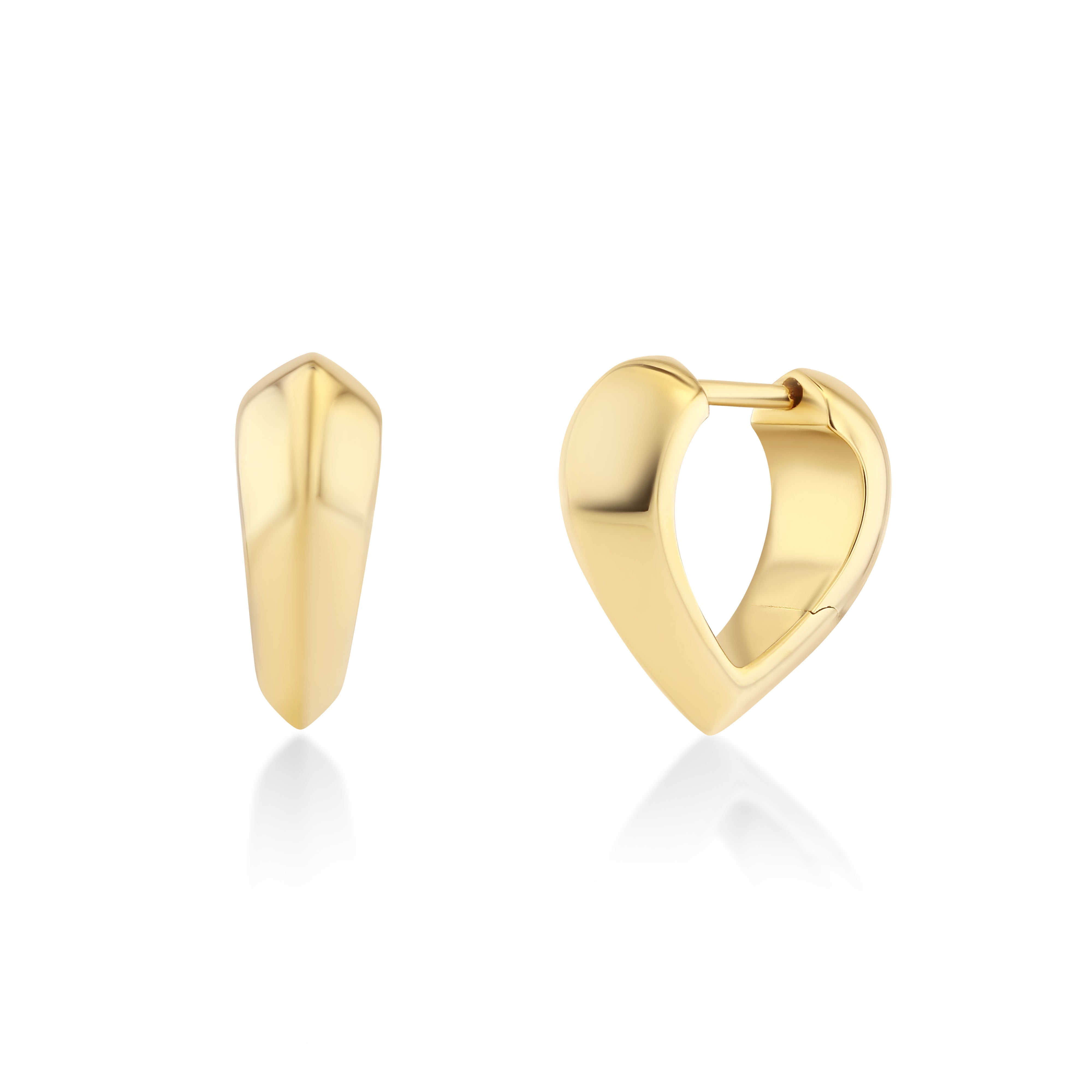 Small Heart Shaped Crescent Huggie