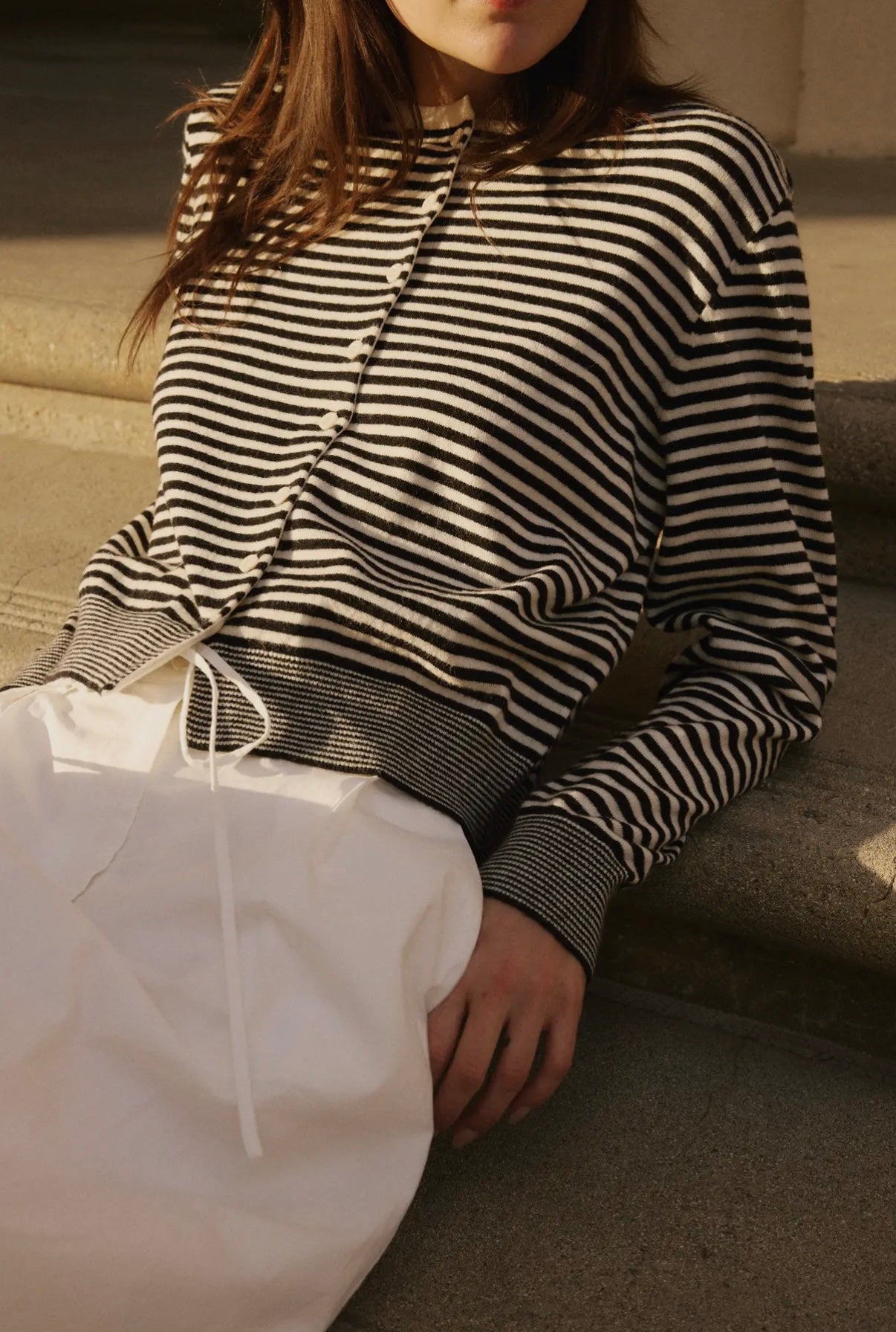 Ruby Cardigan in Ivory+Black